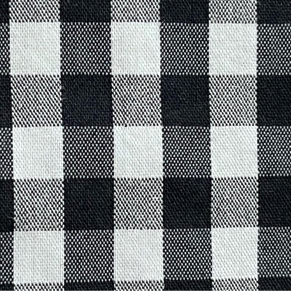 Chevignon Black White Gingham Blouse S Peplum Short Sleeve Cottagecore Preppy - Picture 9 of 10